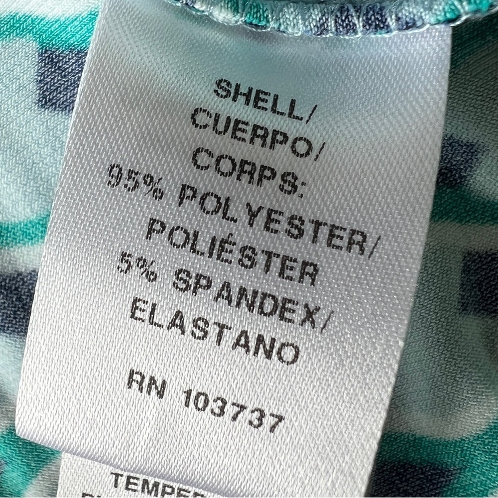 Donna Morgan Blue Patterned Midi Shirt Dress Resort Wear Swim Coverup Size 4 - Picture 7 of 13